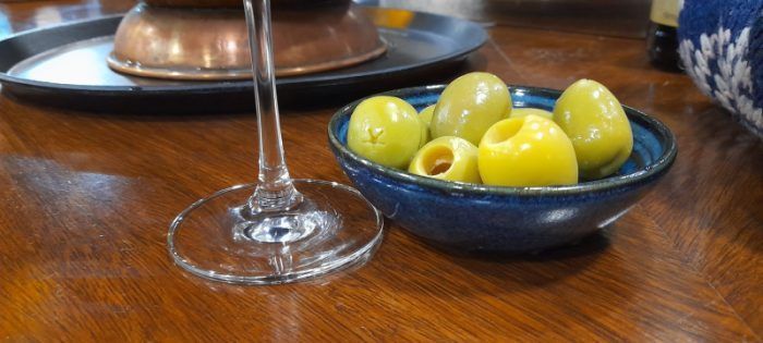 Tapa de aceitunas en el Restaurante Barrenola