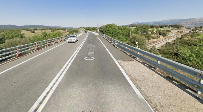 Puente donde se realizan las obras de ADIF en carretera de Colmenar Vieja - Cerceda