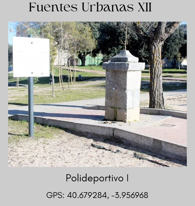 Fuente urbana en el polideportivo municipal de Moralzarzal