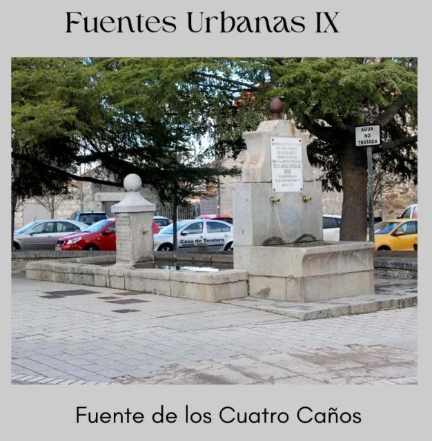 Fuente urbana en la Calle Cuatro Caños de Moralzarzal frente a la Iglesia
