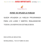 Lee más sobre el artículo Aplazada la huelga de conductores de Francisco Larrea