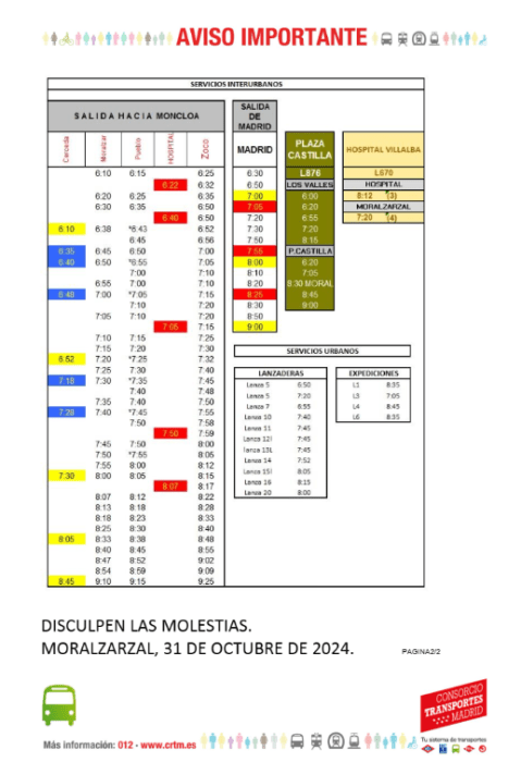Horarios huelga de transportes Francisco Larrea