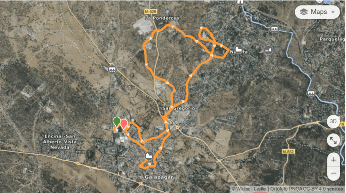 Recorrido 10k San Silvestre Galapagar