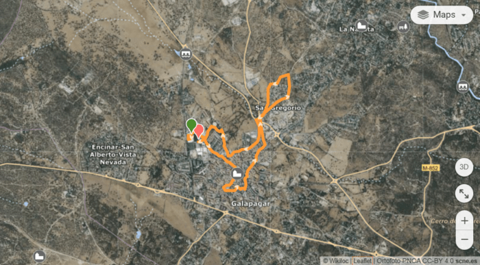 Recorrido 5k San Silvestre Galapagar
