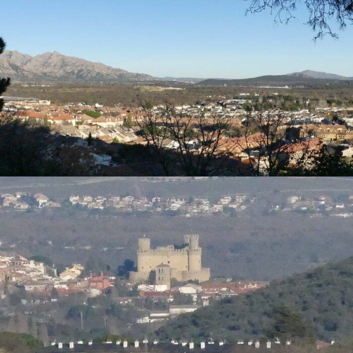 Castillo e iglesia de Manzanares entre la Pedriza y San Pedro