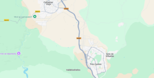 Mapa de Google Maps entre Colmenar Viejo y Tres Cantos