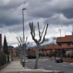 Calle de Moralzarzal en invierno