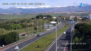 Tramo de carretera Tres Cantos Colmenar Viejo Madrid