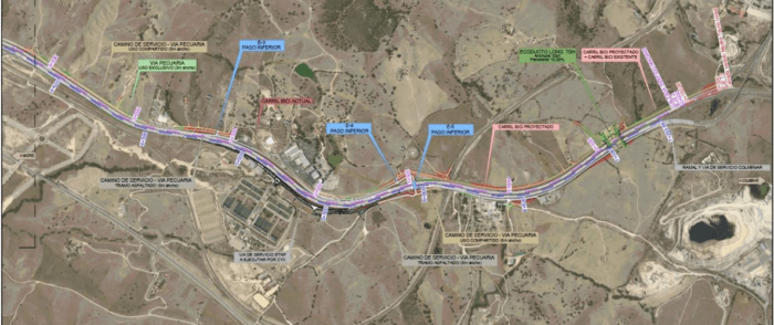 Tramo de obras ampliación del tercer carril M607