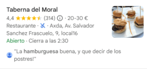Hamburguesas en Taberna Don Moral en Moralzarzal