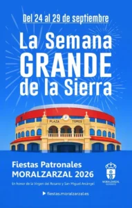 Cartel de las Fiestas Patronales de Moralzarzal 2026, del 24 al 29 de septiembre, La Semana Grande de la Sierra